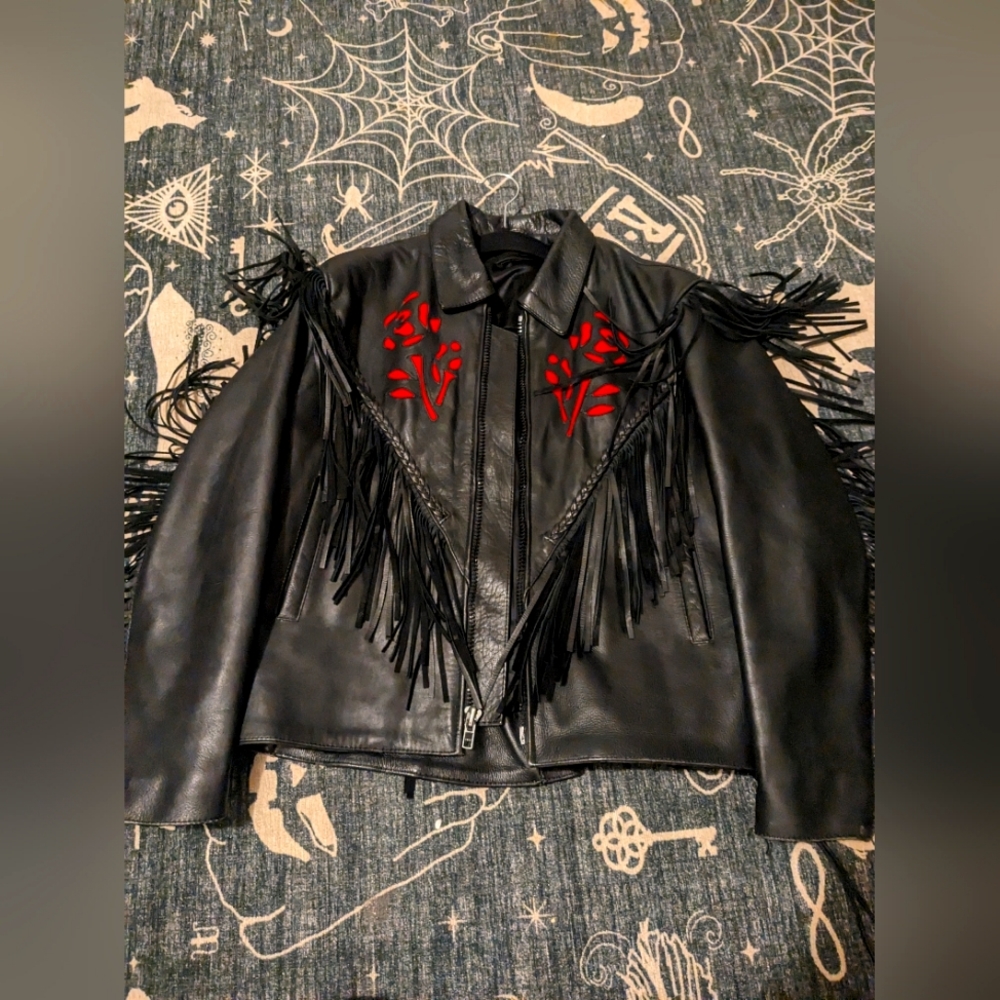 Fringed Leather Motorcycle Jacket